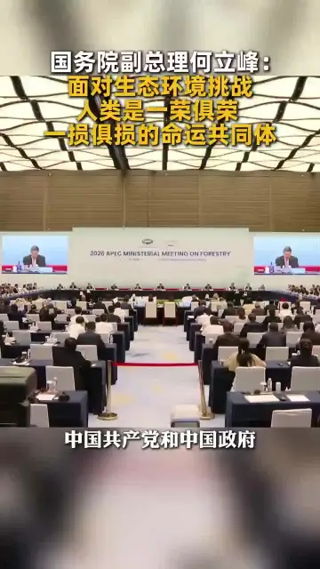 国务院副总理何立峰：面对生态环境挑战，人类是一荣俱荣、一损俱损的命运共同体